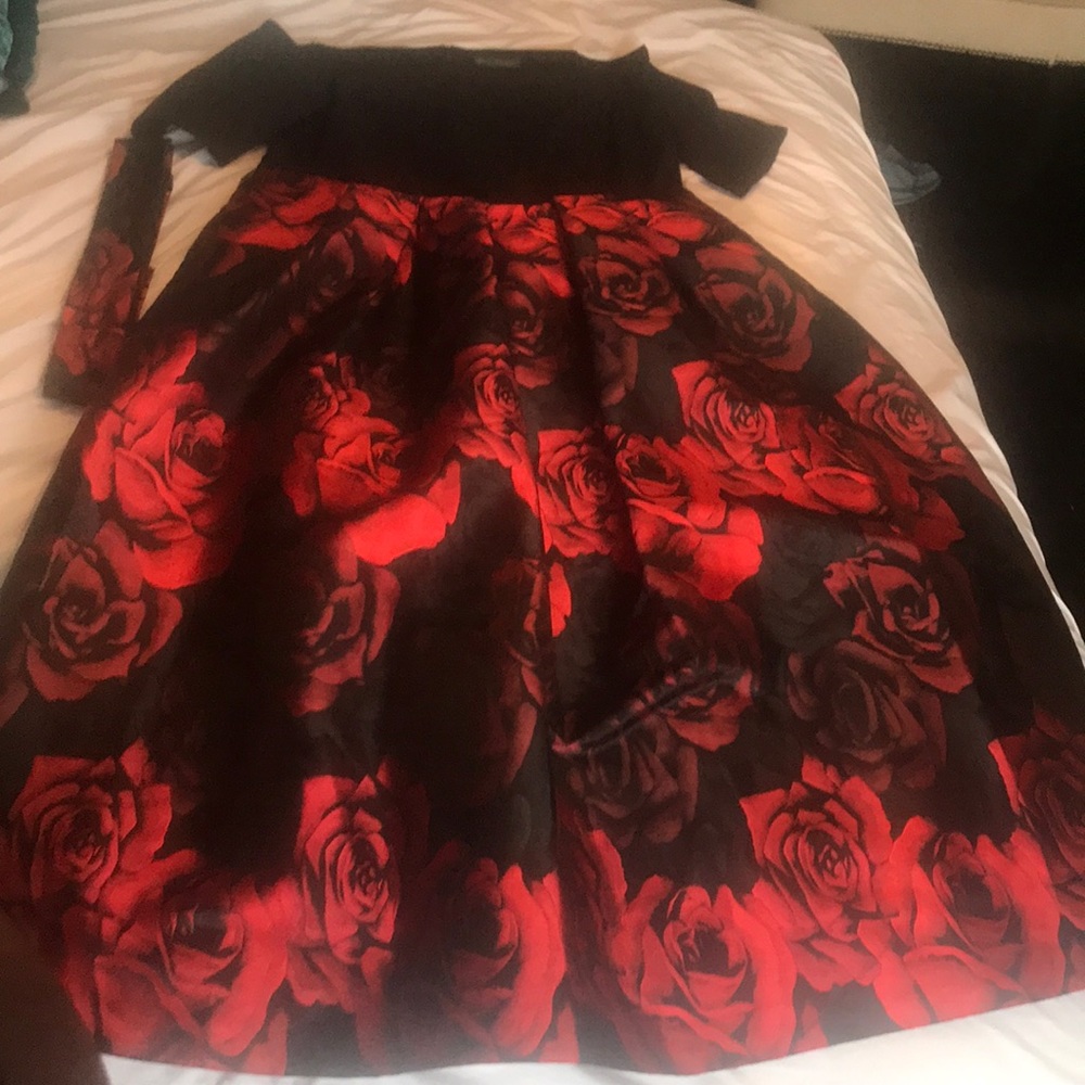 A beautiful David's Bridal dress with the belt